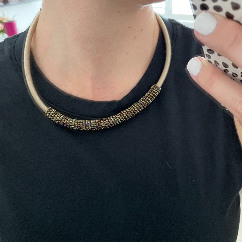 Cayetano Legacy Collection - Champagne Beaded Chord necklace